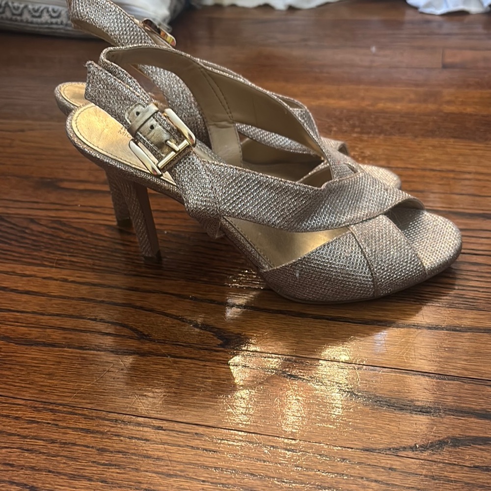 Elegant Gold Strappy Heels